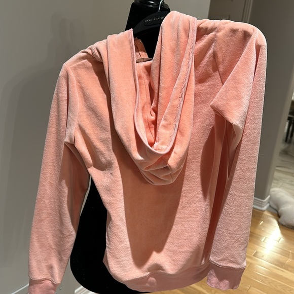 Juicy couture velvet sweat jacket in light salmon - Picture 2 of 5